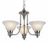Trans Globe Perkins 3 Light 3 Shade Glass Bell Chandelier with Chain Brushed Nickel Finish Model: 6544 BN