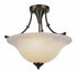 Trans Globe Perkins 3 Light Armed Semi Flush Indoor Ceiling Light with Glass Bowl Shade in Brushed Nickel Finish Model: 6540 BN