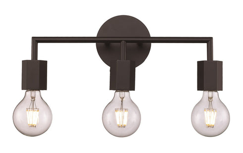 Trans Globe Placerville Bulb Style Industrial 3 Light Model: 22233 BK