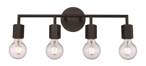 Trans Globe Placerville Bulb Style Industrial 4 Light Model: 22234 BK