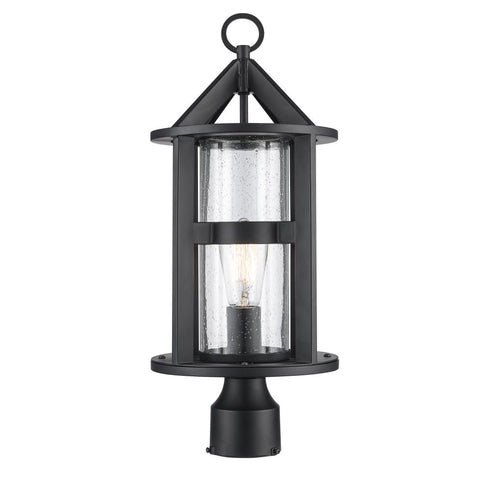 Trans Globe Prado 1 Light Outdoor Post Mount in Black Finish Model: 51683 BK