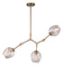 Trans Globe Quantum 3 Light PENDANT WEB CL GLS AG in Antique Gold Finish Model: PND-2091 AG