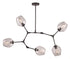 Trans Globe Quantum 5 Light PENDANT WEB CL GLS AG in Antique Gold Finish Model: PND-2092 AG