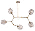 Trans Globe Quantum 5 Light PENDANT WEB CL GLS AG in Antique Gold Finish Model: PND-2092 AG