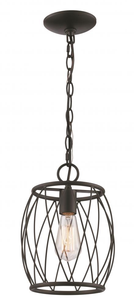 Trans Globe Rhythm 1 Light 1LT PENDANT STEEL TWIST ROB in Rubbed Oil Bronze Finish Model: PND-2022 ROB