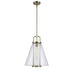 Trans Globe River 1 Light PENDANT CONE GLASS L AG in Antique Gold Finish Model: PND-2233 AG