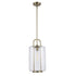 Trans Globe River 1 Light PENDANT CYLINDER GLASS L A in Antique Gold Finish Model: PND-2235 AG