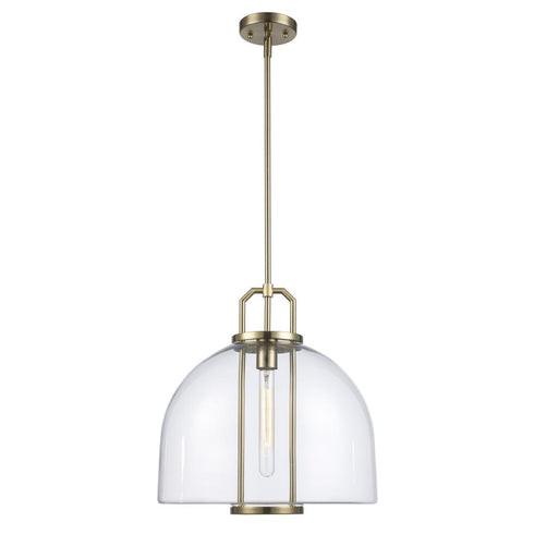 Trans Globe River 1 Light PENDANT GLASS DOME L AG in Antique Gold Finish Model: PND-2231 AG