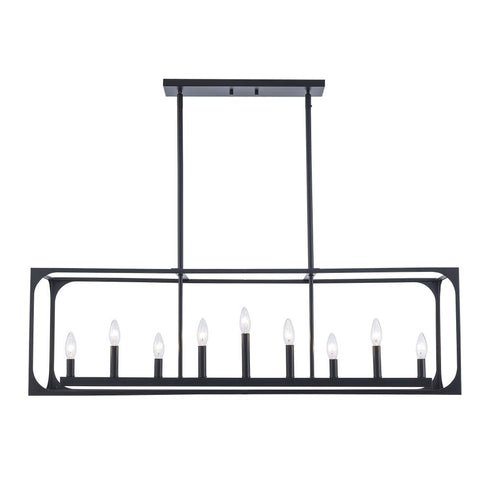 Trans Globe Ruby Ridge 9 Light Linear Pendant in Antique Gold Finish Model: 11719 AG