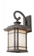 Trans Globe San Miguel Collection Craftsman Style Armed Wall Lantern with Tea Stain Glass Windows in Black Finish Model: 5820 BK