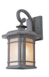 Trans Globe San Miguel Collection Craftsman Style Armed Wall Lantern with Tea Stain Glass Windows in Black Finish Model: 5821 BK