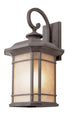 Trans Globe San Miguel Collection Craftsman Style Armed Wall Lantern with Tea Stain Glass Windows in Black Finish Model: 5822 BK