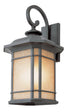 Trans Globe San Miguel Collection Craftsman Style Armed Wall Lantern with Tea Stain Glass Windows in Black Finish Model: 5822 BK
