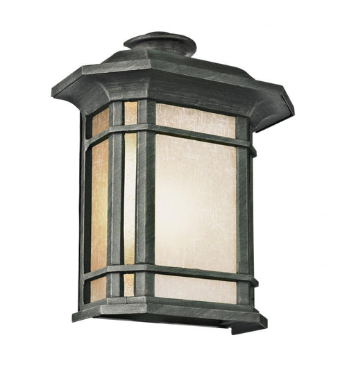 Trans Globe San Miguel Tea Stain Glass Outdoor Pocket Lantern Wall Light in Black Finish Model: 5821-1 BK