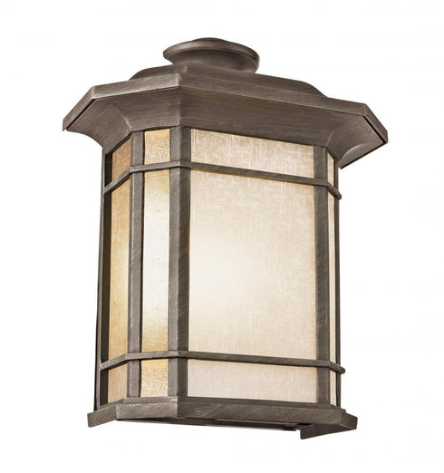 Trans Globe San Miguel Tea Stain Glass Outdoor Pocket Lantern Wall Light in Black Finish Model: 5822-1 BK
