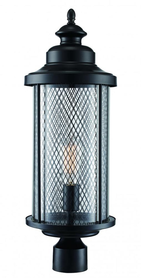 Trans Globe Stewart 24.5 Inch Postmount Lantern Model: 40744 BK