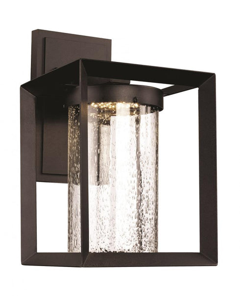 Trans Globe Taylor LED OUTD WALL SQ FRAME LRG BK in Black Finish Model: LED-50162 BK