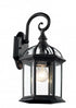 Trans Globe Wentworth 1 Light WALL SML DOWN OUTD BVLD GL in Black Finish Model: 4181 BK