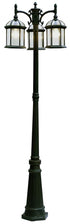 Trans Globe Wentworth 3 Light POLE OUTD DOWN BEVELED GLA in Black Finish Model: 4189 BK