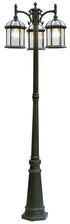 Trans Globe Wentworth 3 Light POLE OUTD DOWN BEVELED GLA in Black Finish Model: 4189 BK