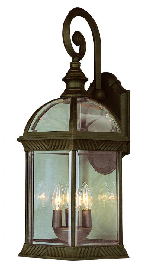 Trans Globe Wentworth 4 Light WALL LG OUTD BVLD GLS in Black Finish Model: 44182 BK