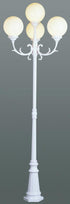 Trans Globe Wilshire 4 LITE ALUM POLE OPAL ROUND GL in Black Finish Model: 4080 BK