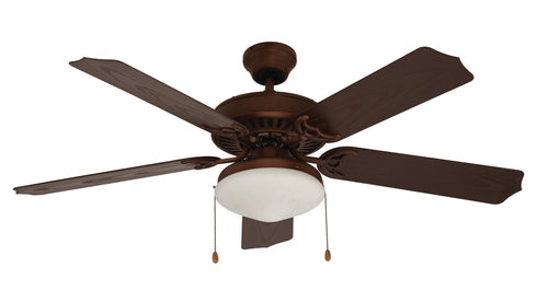 Trans Globe Woodrow 1 Light FAN OUTDOOR E26 ROB 52 Inch 2 Inch ROD in Rubbed Oil Bronze Finish Model: F-1021 ROB