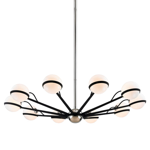 Troy Ace 10 Light Chandelier Large Model: F7166-TBK/PN