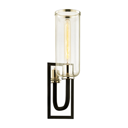 Troy Aeon Wall Sconce in Textured Black and Polish Nickel Finish Model: B6271-TBK/PN