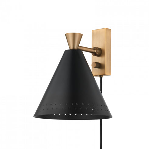 Troy Arvin 1 Light Portable Wall Sconce Model: PTL3010-PBR/SBK