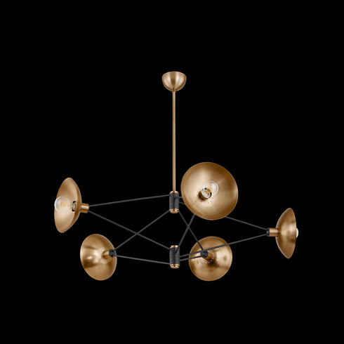 Troy Axel Chandelier in Patina Brass/Soft Black Finish Model: F1050-PBR/SBK