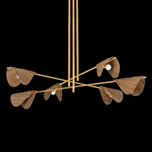 Troy Barnaby Chandelier in Vintage Gold Leaf Finish Model: F1060-VGL