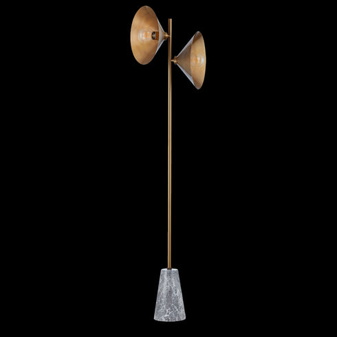 Troy Bash Floor Lamp in Patina Brass Finish Model: PFL1064-PBR