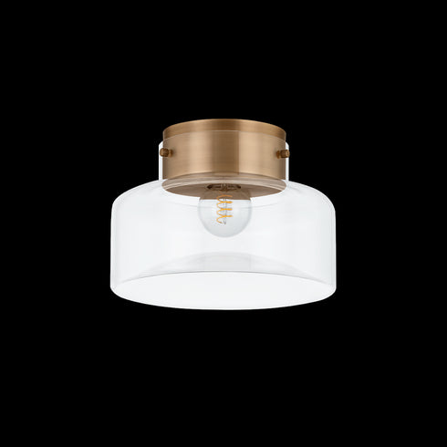 Troy Bellow Flush Mount in Patina Brass Finish Model: C2113-PBR