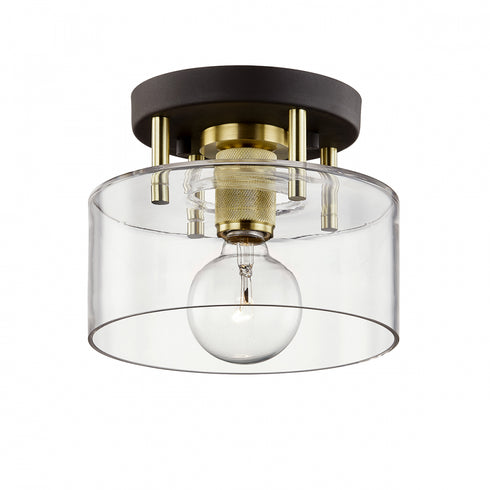 Troy Bergamot Station Semi Flush in Bronze/Brushed Brass Finish Model: C7540-BRZ/BBA