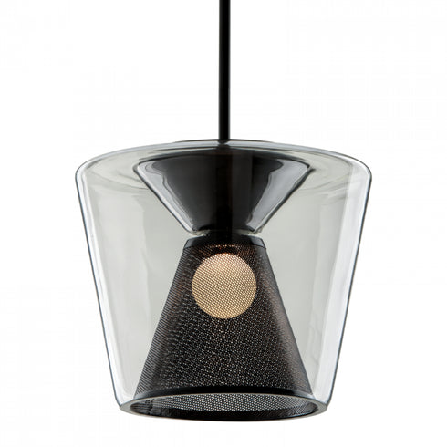 Troy Berlin 1 Light Pendant Large Model: F5853-SBK