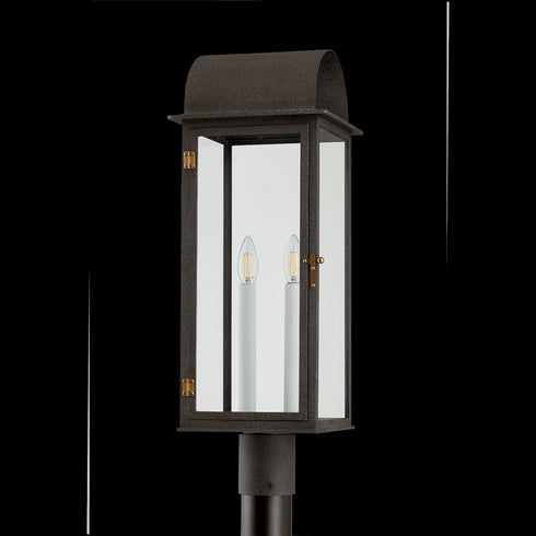 Troy BOHEN Exterior Post in French Iron/Patina Brass Finish Model: P2225-FRN/PBR