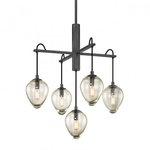 Troy Brixton Chandelier in Graphite Finish Model: F6206-GRA/BCR