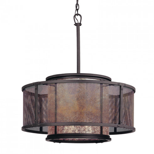 Troy Copper Mountain 6 Light Pendant Dining Model: F3105-BRZ/SFB