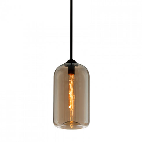 Troy District 1 Light Pendant Small Model: F5571-SBK