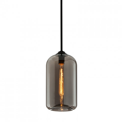 Troy District 1 Light Pendant Small Model: F5581-SBK