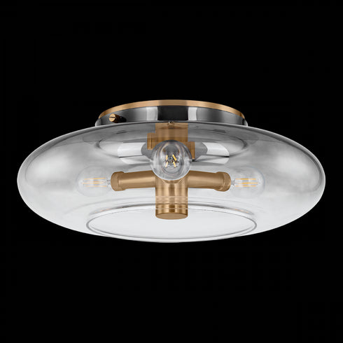 Troy Gunner Flush Mount in Patina Brass Finish Model: C2915-PBR