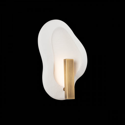 Troy Jura Wall Sconce in Patina Brass / Ceramic Rustic Shell Finish Model: B3915-PBR/CRH