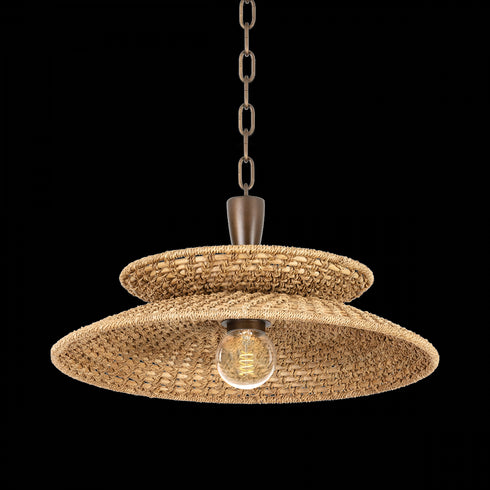Troy Landry Pendant in Bronze Leaf Finish Model: F1820-BRL