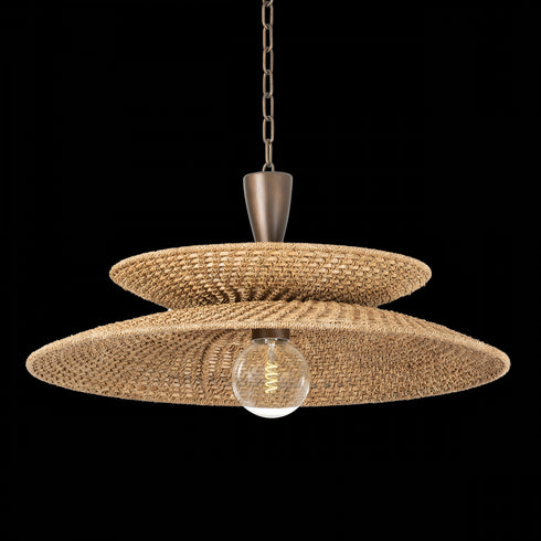 Troy Landry Pendant in Bronze Leaf Finish Model: F1830-BRL