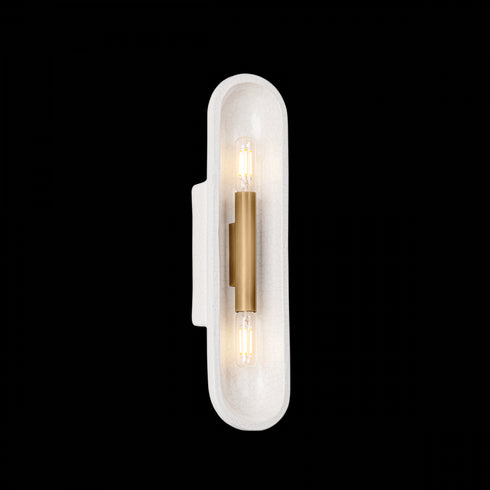Troy Lane Wall Sconce in Patina Brass / Ceramic White Large Crackle Finish Model: B1617-PBR/CLC