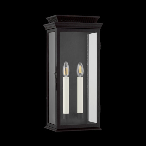 Troy LOUIE EXTERIOR WALL SCONCE in Forged Iron Finish Model: B2520-FOR