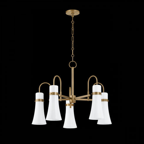 Troy Maple Chandelier in Patina Brass Finish Model: F3427-PBR