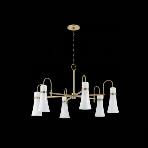 Troy Maple Chandelier in Patina Brass Finish Model: F3430-PBR