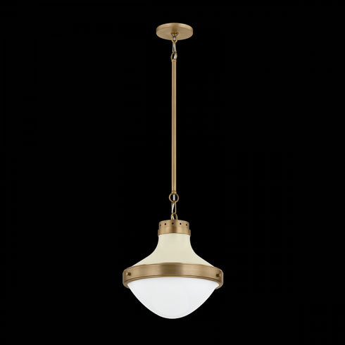 Troy Maxton Pendant in Patina Brass and Soft Sand Finish Model: F3113-PBR/SSD